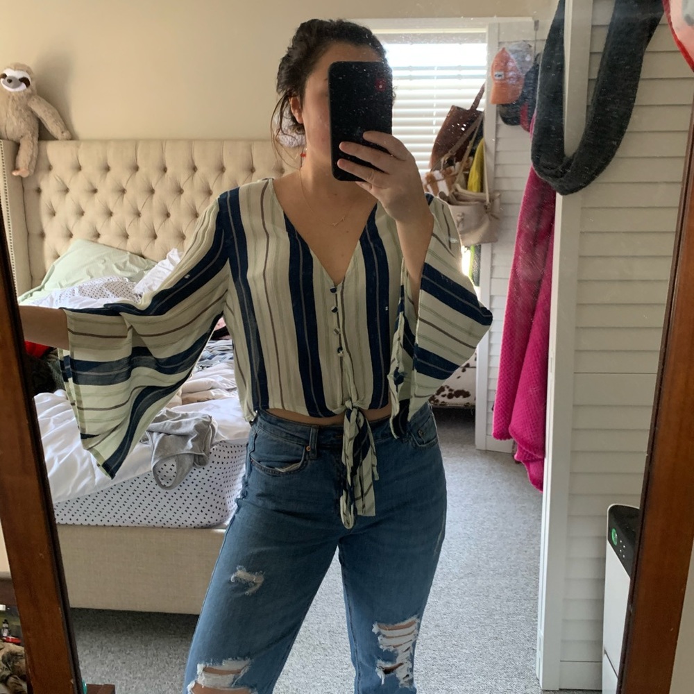 Striped Tie Top